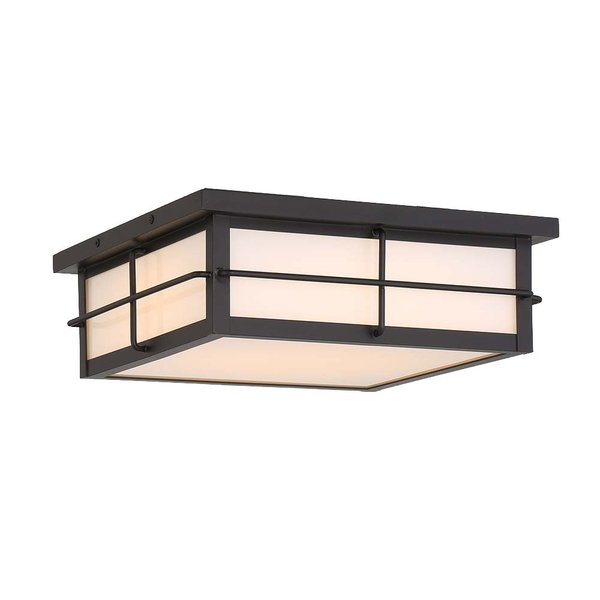 Eurofase Bensa Comtemporary LED Outdoor Flushmount, 1-Light, Square, Dimmable, Black/Glass 44270-018